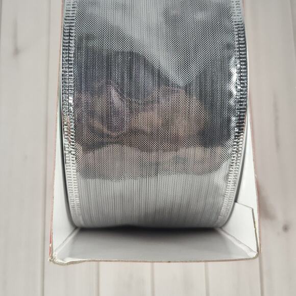 Silver Wired Ribbon 2.5 Inches Wide for Wreaths, Bows or the Tree - Picture 4 of 7